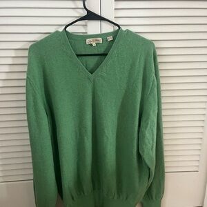 Peter Millar Classic Green V-Neck Sweater